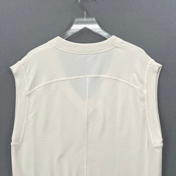 ATHLETA Retroterry V-neck Sweatshirt Top Womens Large Cream Sleeveless Pullover - Picture 5 of 13